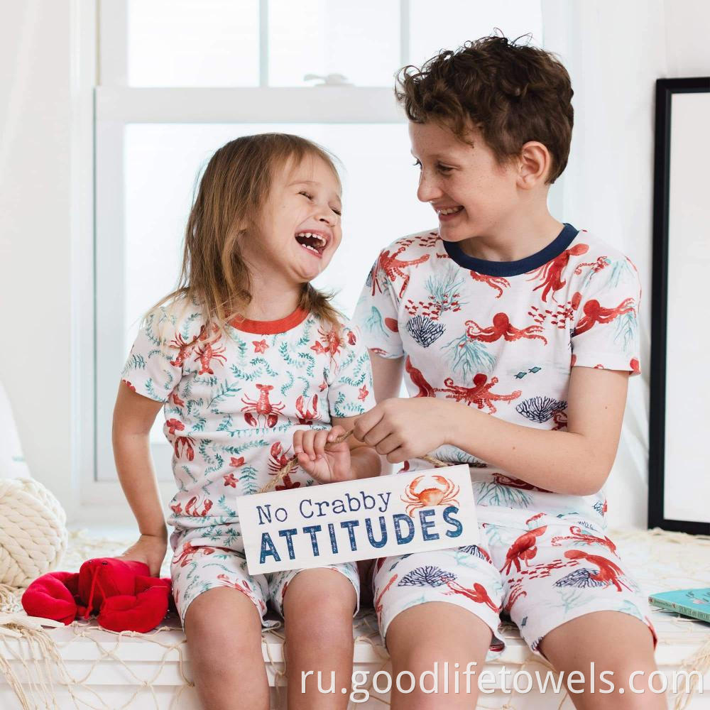 Summer Cartoon Pyjamas Set Cotton Sleepwear